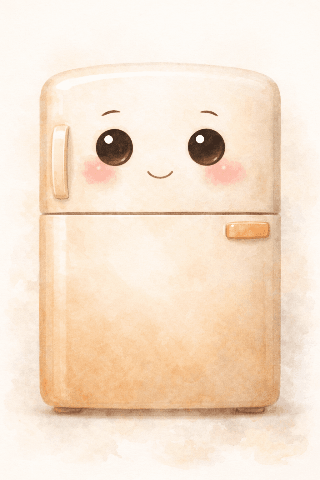 Pico, le frigo mascotte de Picook, peint à l'aquarelle